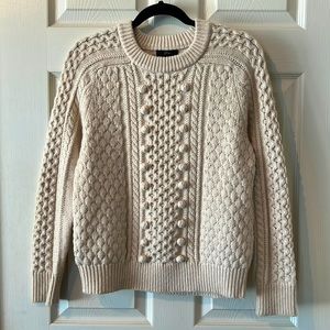 J. Crew Cable Knit Pom Pom Sweater
